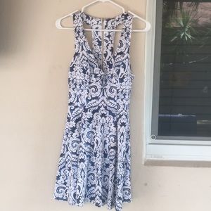 Flirty white and blue sundress!